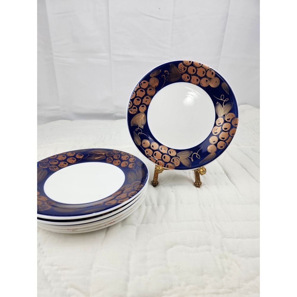 Pier 1 Tuscany Gold Handpainted Earthenware Salad‎ Plates Set Of 6 Italy